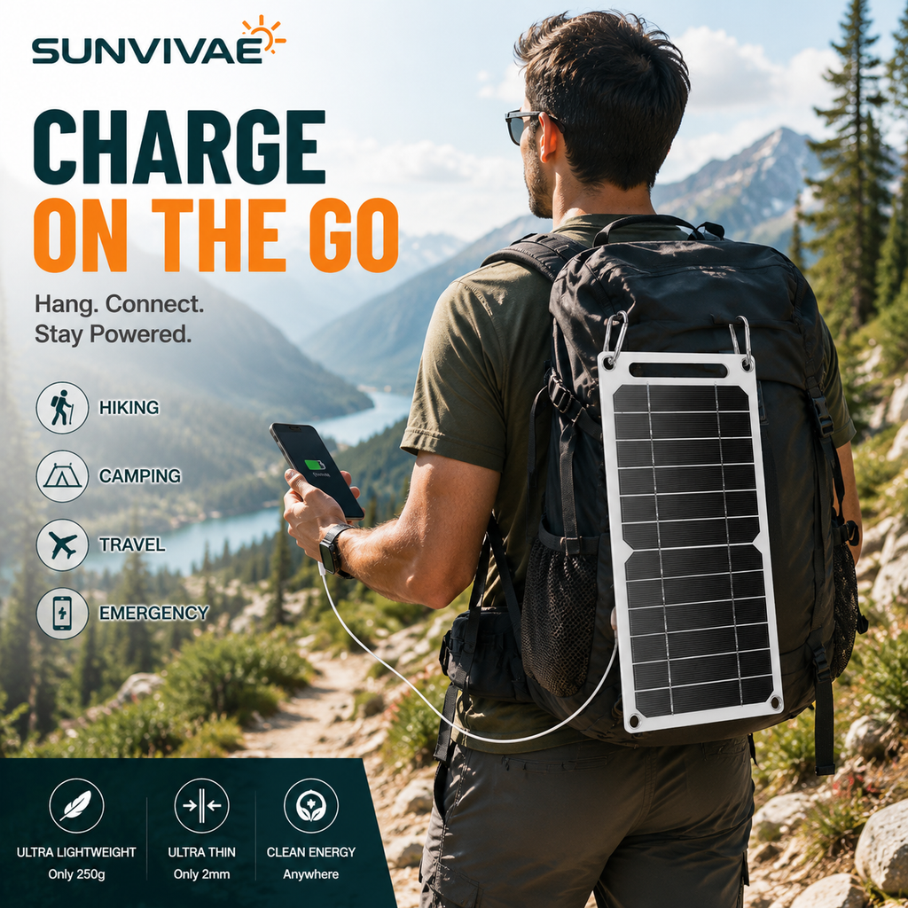 Sunvivae 6W Portable USB Solar Panel for Small Devices
