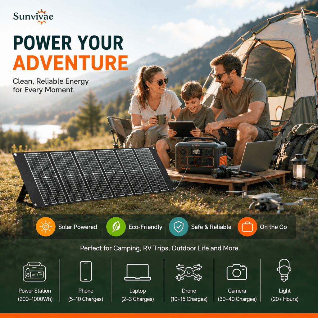 Sunvivae 100W Foldable Solar Panel with USB-C PD 45W - Sunvivae
