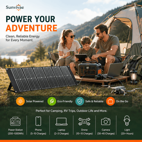 Sunvivae 100W Foldable Solar Panel with USB-C PD 45W - Sunvivae