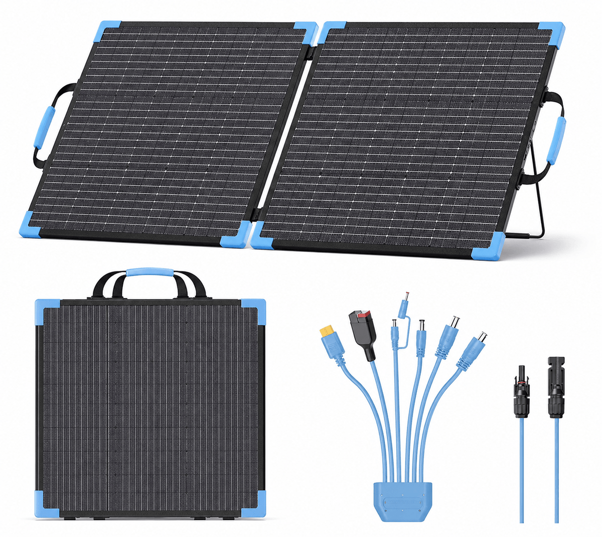 Sunvivae 110W Bifacial Portable Solar Panel with Adjustable Kickstands & Multi-Connector Cable - Sunvivae