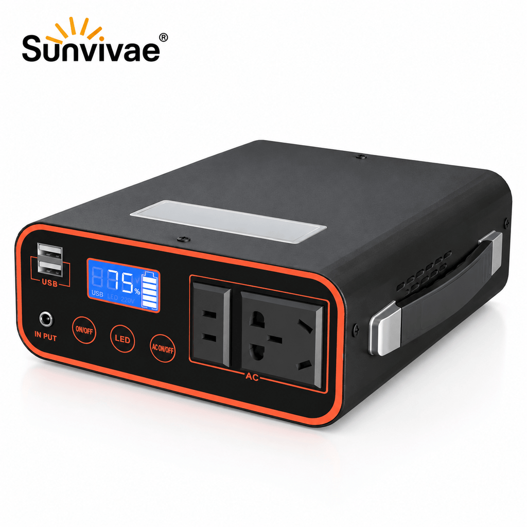 Sunvivae 180Wh LiFePO₄ Portable Power Station, 300W Pure Sine Wave - Sunvivae