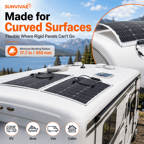 Sunvivae 200W Flexible Solar Panel Kit – 2 × 100W 12V ETFE Monocrystalline Panels - Sunvivae