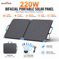 Sunvivae 220W Bifacial Portable Solar Panel with 7-in-1 Adapter Cable & 2 Reinforced Kickstands - Sunvivae