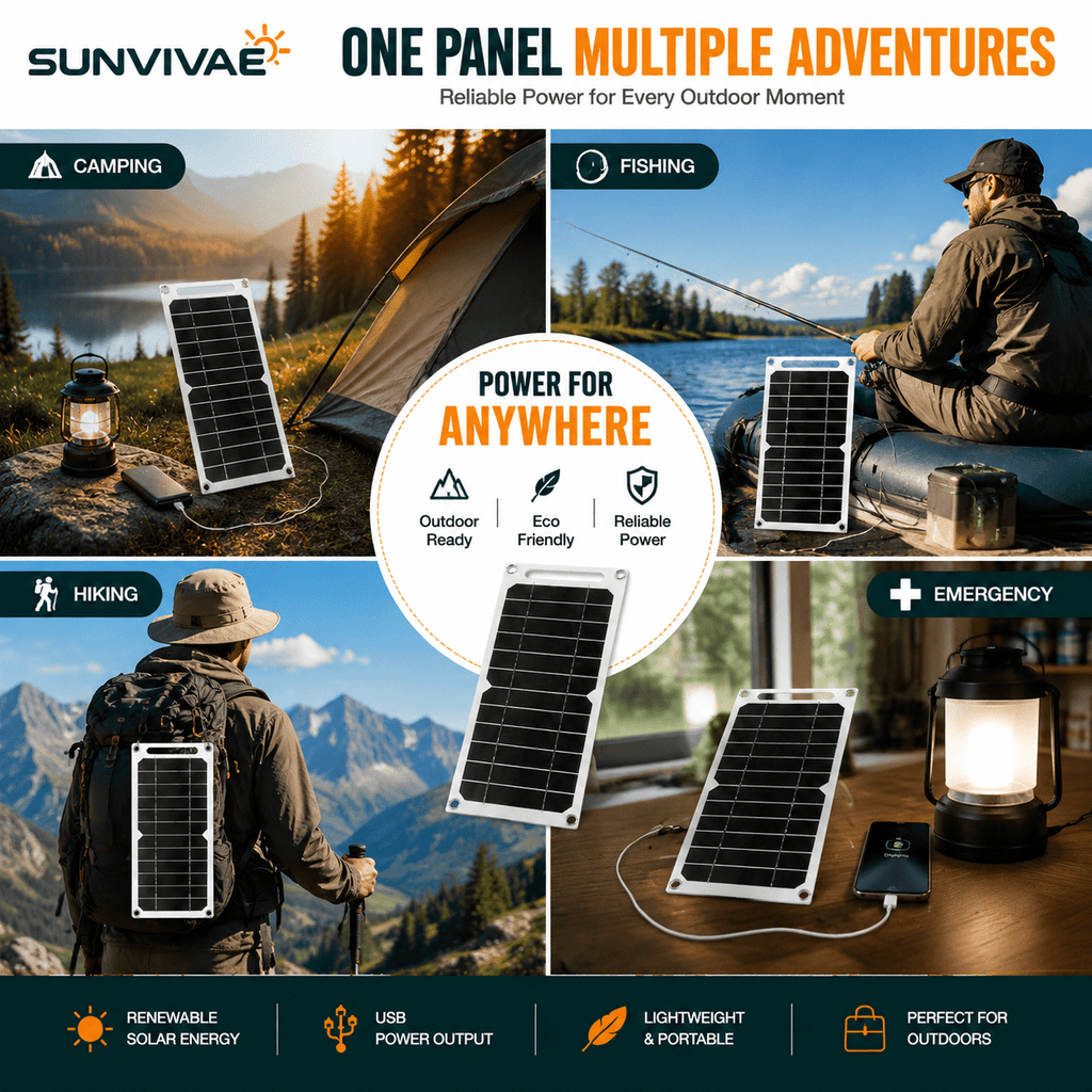 Sunvivae 6W Portable USB Solar Panel for Small Devices - Sunvivae