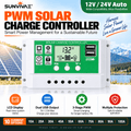 Sunvivae PWM Solar Charge Controller 10A–100A, 12V/24V Auto with LCD & Dual USB - Sunvivae